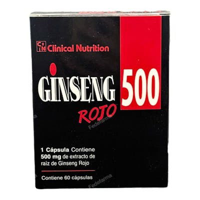 CN CLINICAL NUTRITION Ginseng Rojo 500Mg 60 Cápsulas - Suplemento Revitalizante
