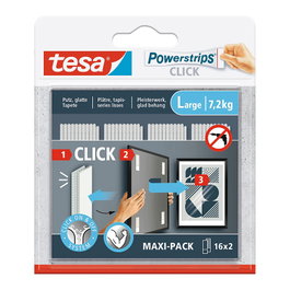 Tesa Powerstrips CLICK LARGE 7,2kg autoadhesiva 16x2