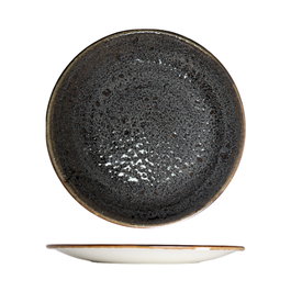 Summa Moon Brown Plato Llano Vitro Porcelana 25.5 cm, Plato llano vajilla marrón (Set de 6)