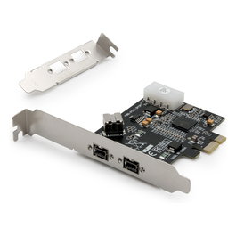 Digitus PCIe Tarjeta Firewire 800 1394b Interna, 3 Puertos, 800 Mbit/s, Soporte Bajo Perfil, Plug and Play