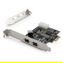 Digitus PCIe Tarjeta Firewire 800 1394b Interna, 3 Puertos, 800 Mbit/s, Soporte Bajo Perfil, Plug and Play