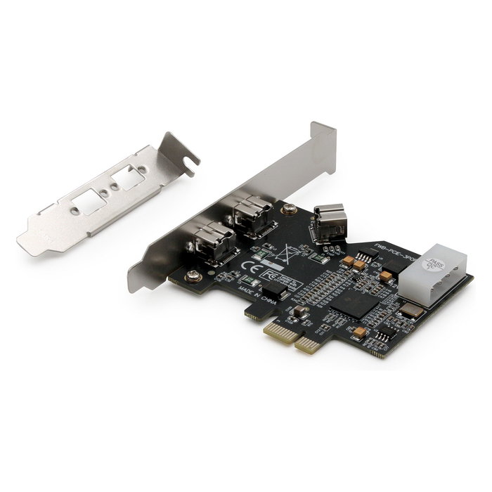 Digitus PCIe Tarjeta Firewire 800 1394b Interna, 3 Puertos, 800 Mbit/s, Soporte Bajo Perfil, Plug and Play