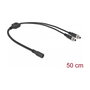 DeLOCK Cable divisor de CC 5,5 x 2,1 mm 1 x hembra a 2 x macho atornillable 86571