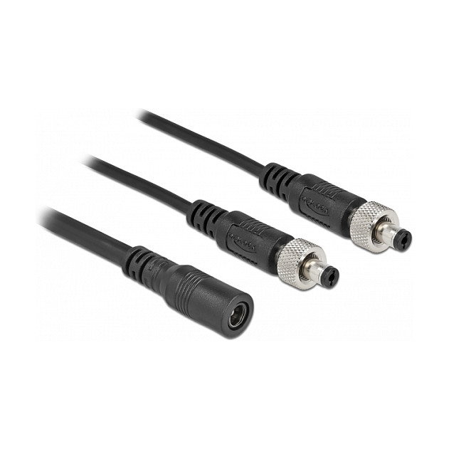 DeLOCK Cable divisor de CC 5,5 x 2,1 mm 1 x hembra a 2 x macho atornillable 86571