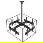 EQUIP Soporte de techo para 4 pantallas de 32" a 65", hasta 120 kg, con ajuste de altura e inclinación, color negro, modelo 4TFT 30Kg Quad-Screen sw lite Retail