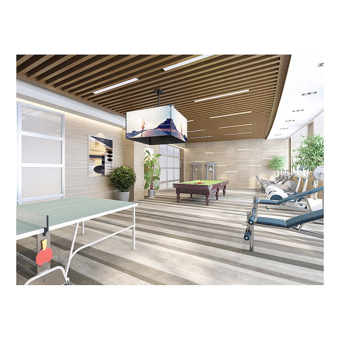 EQUIP Soporte de techo para 4 pantallas de 32" a 65", hasta 120 kg, con ajuste de altura e inclinación, color negro, modelo 4TFT 30Kg Quad-Screen sw lite Retail