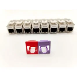 Lineaire Pack de 8 conectores RJ45 Cat.6a Keystone LINEAL PRC624AK8 con 2 placas frontales de colores