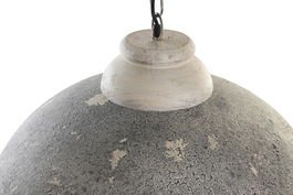 DKD Home Decor Lampara Techo Vintage E27 Metal Madera Marron Gris 62x62x62 cm