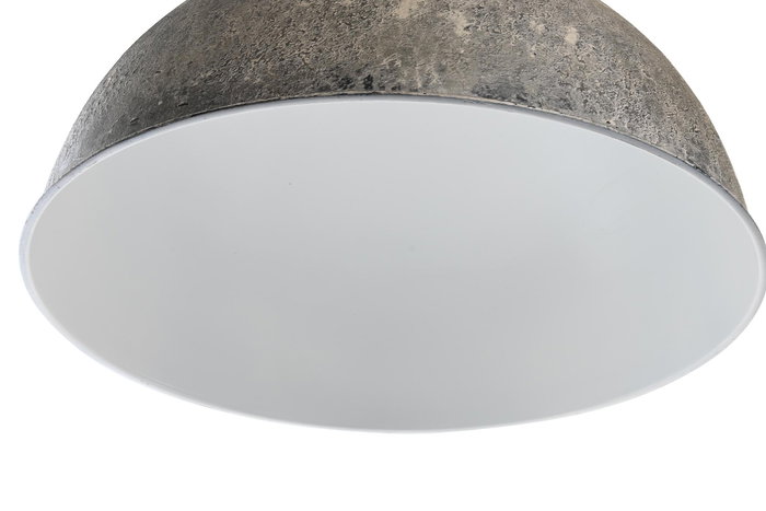 DKD Home Decor Lampara Techo Vintage E27 Metal Madera Marron Gris 62x62x62 cm