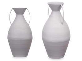 Giftdecor Jarron Acero Tinaja Gris Pastel 20 cm x 43.5 cm x 20 cm (Set de 4)
