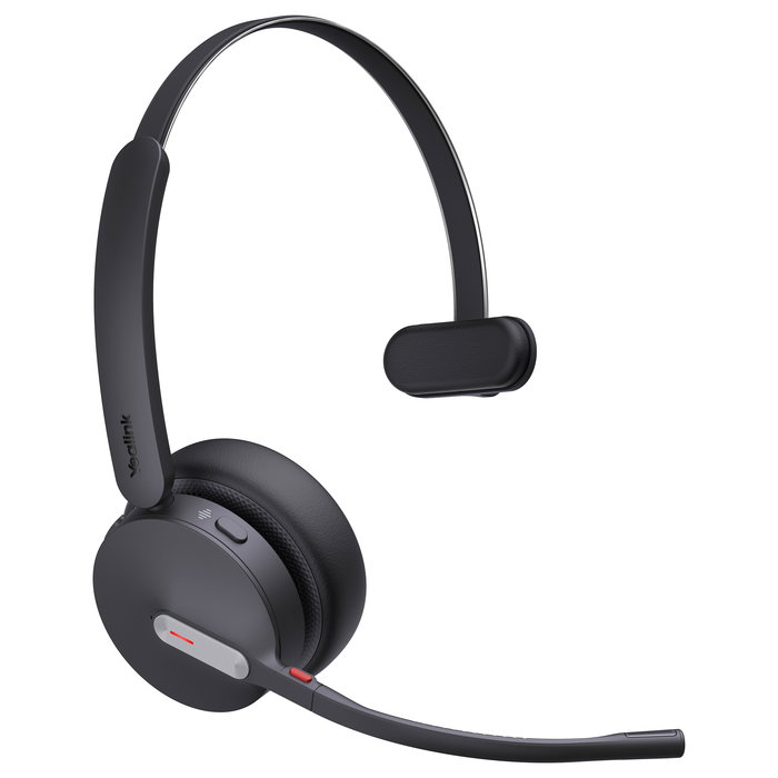 Yealink Auriculares WH64 Mono UC Inalámbricos Diadema Monoaural para Oficina/Call Center, Negro, Conexión USB-C y Bluetooth 5.2
