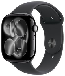 Apple Watch Series 11 GPS 46mm Jet Black Aluminium Case | Black Sport Band - M/L