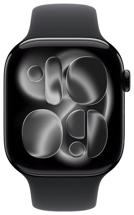Apple Watch Series 11 GPS 46mm Jet Black Aluminium Case | Black Sport Band - M/L