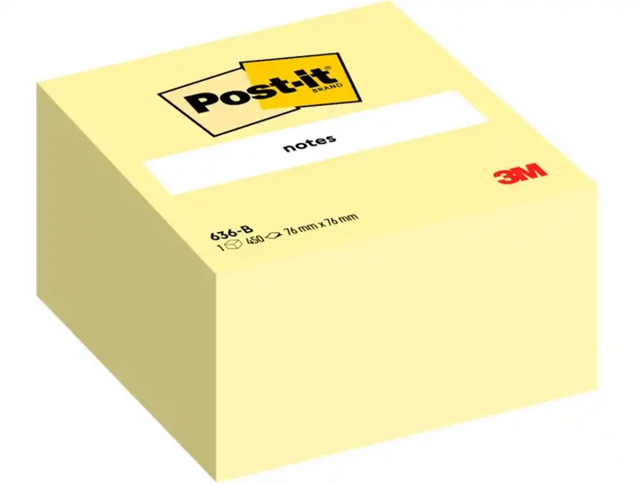 Post-It Cubo de Notas 636-B Canary Yellow 76x76mm 450 Hojas Post-It Cubo de Notas 636-B Canary Yellow 76x76mm 450 Hojas