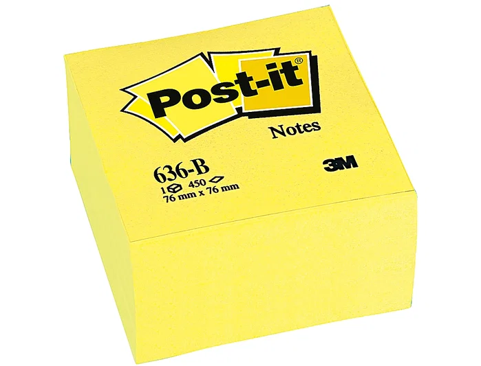 Post-It Cubo de Notas 636-B Canary Yellow 76x76mm 450 Hojas Post-It Cubo de Notas 636-B Canary Yellow 76x76mm 450 Hojas
