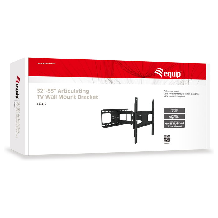 Equip Soporte de pared articulado para pantallas 32-55 pulgadas, Negro Equip Soporte de pared articulado para pantallas 32-55 pulgadas, Negro