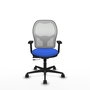 PIQUERAS Y CRESPO Silla de oficina Jorquera con mecanismo Sincro/Traslack Azul y Blanco