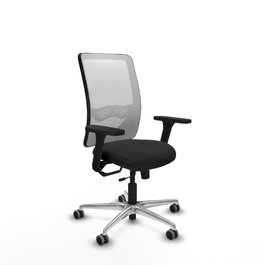 PIQUERAS Y CRESPO Silla de oficina Zulema con mecanismo Sincro/Traslack, Negro y Blanco