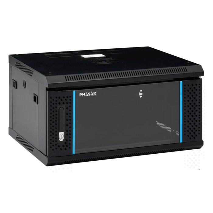 Phasak Pro Armario Rack Mural 6U PHO 2106 600x450 Negro con Ventilación, Iluminación y Cerradura Phasak Pro Armario Rack Mural 6U PHO 2106 600x450 Negro con Ventilación, Iluminación y Cerradura