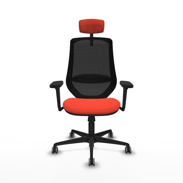 PIQUERAS Y CRESPO Silla de oficina Mardos con mecanismo Sincro, Naranja oscuro y Negro