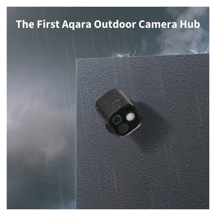 Aqara Hub G5 Pro PoE+, Cámara de Seguridad IP Exterior, Visión Nocturna 133°, 2688x1520 Pixeles, Resistente IP65, Gris