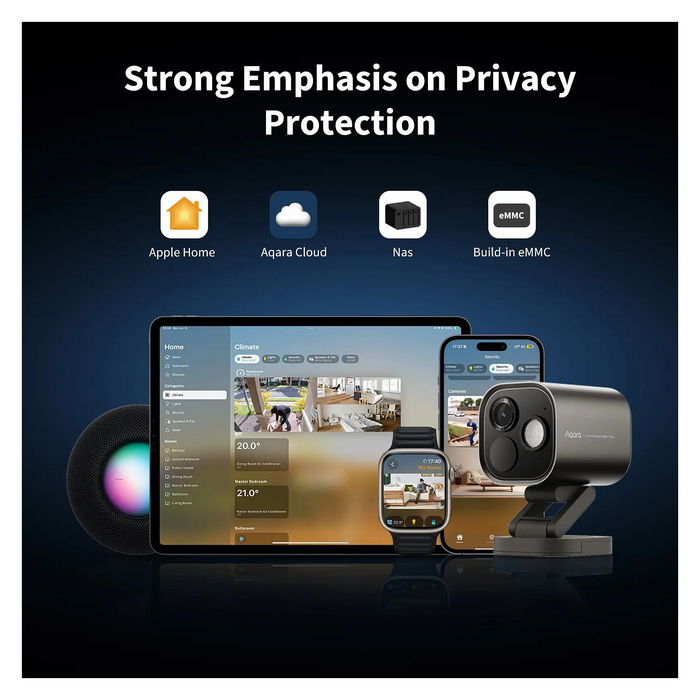 Aqara Hub G5 Pro PoE+, Cámara de Seguridad IP Exterior, Visión Nocturna 133°, 2688x1520 Pixeles, Resistente IP65, Gris