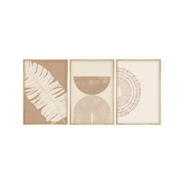 Wallity Huhu259 Cuadro Decorativo Enmarcado MDF y Madera Maciza 50x70 cm (3 Piezas)