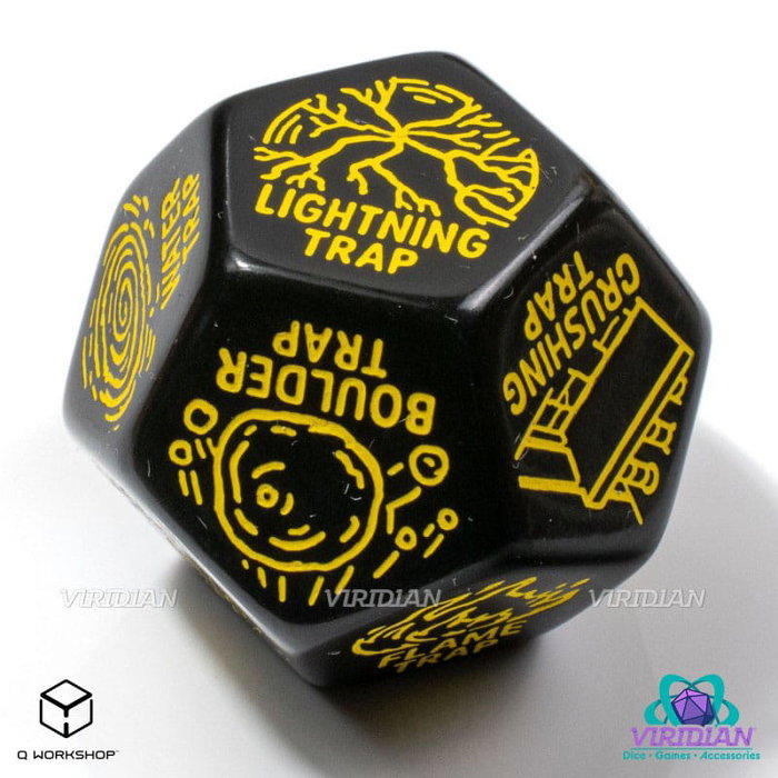 Viridian Jumbo dado Trap Generator Die D12 Negro