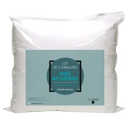 Conjunto 2 Almohadas Microfibra Antiacáros 60x60cm