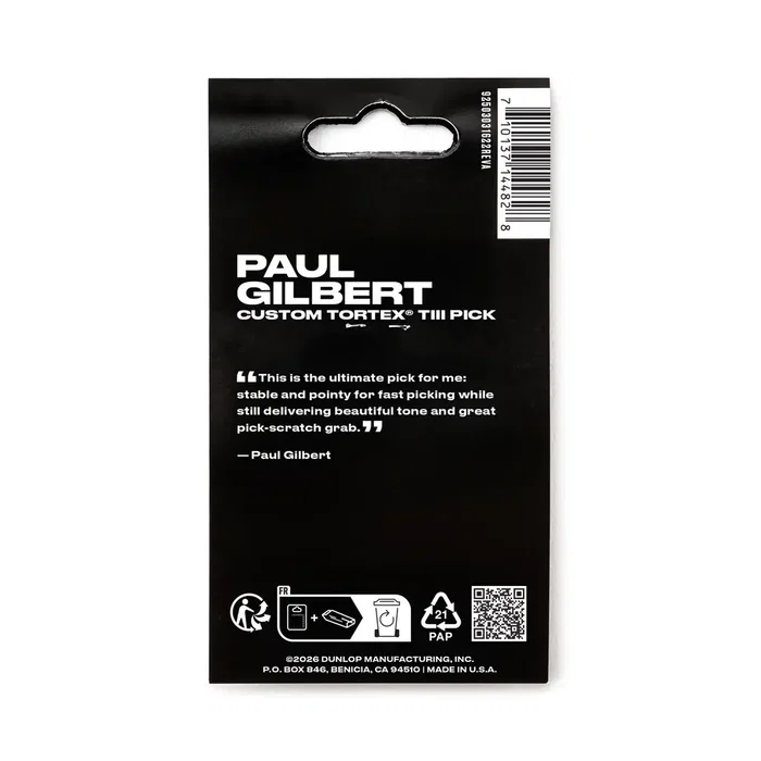 Dunlop Pack 12 Púas Tortex TIII Paul Gilbert Custom - 73 mm