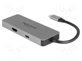 DeLOCK Dockingstation USB Type-C™ 4K HDMI/Hub/SD/PD 2.0 Gris