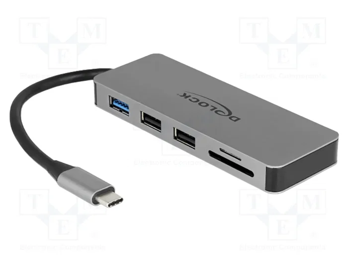 DeLOCK Dockingstation USB Type-C™ 4K HDMI/Hub/SD/PD 2.0 Gris DeLOCK Dockingstation USB Type-C™ 4K HDMI/Hub/SD/PD 2.0 Gris