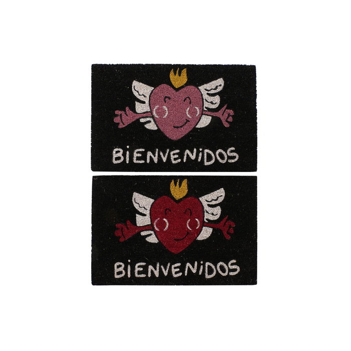 DKD Home Decor Felpudo Fibra Coco Goma Corazón 60x40x1,5 Surtido de 2 unidades DKD Home Decor Felpudo Fibra Coco Goma Corazón 60x40x1,5 Surtido de 2 unidades