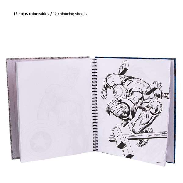 Cerdá Álbum Actividades Coloreable Marvel Rojo para Niños a partir de 3 Años