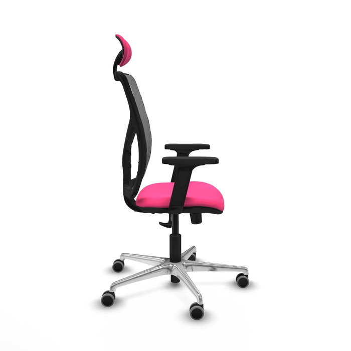 PIQUERAS Y CRESPO Silla de oficina Motilla Rosa y Gris con mecanismo Sincro