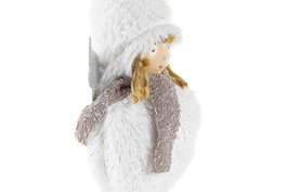 DKD Home Decor Decoracion Colgante Navidad Tradicional Blanco Gris 5 x 13 x 9 cm (12 Unidades)