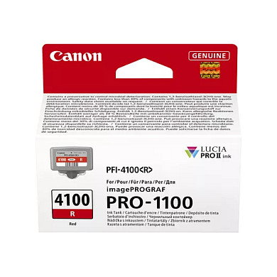Canon Tinta Original LUCIA PRO II PFI-4100 Roja, Rendimiento Estándar, 760 Páginas, Para ImagePROGRAF PRO-1100