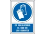 Syssa Señal de Obligacion Uso de Guantes PVC 245x345 mm