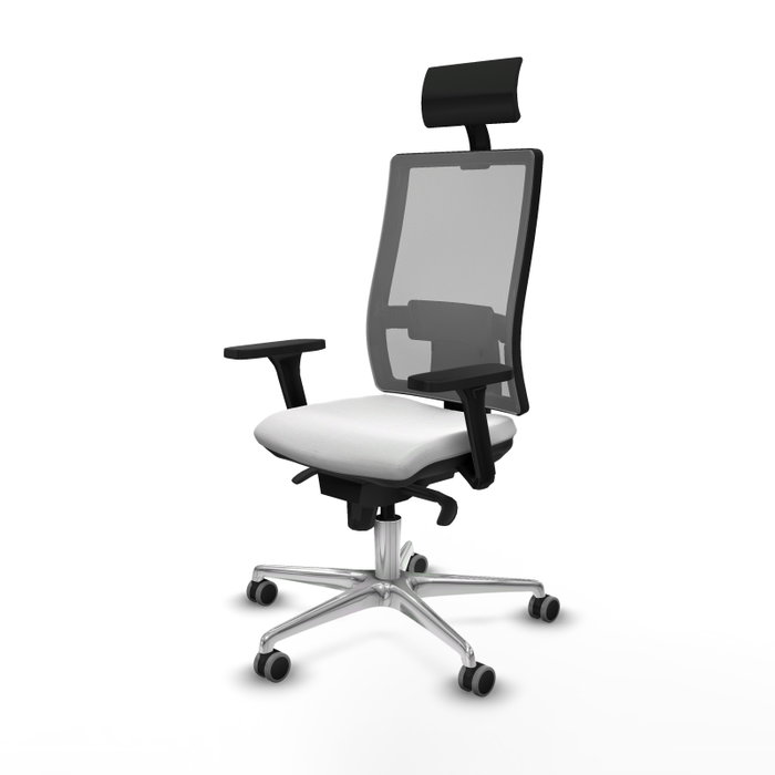 PIQUERAS Y CRESPO Silla de oficina Horna con mecanismo Sincro, Blanco y Gris PIQUERAS Y CRESPO Silla de oficina Horna con mecanismo Sincro, Blanco y Gris