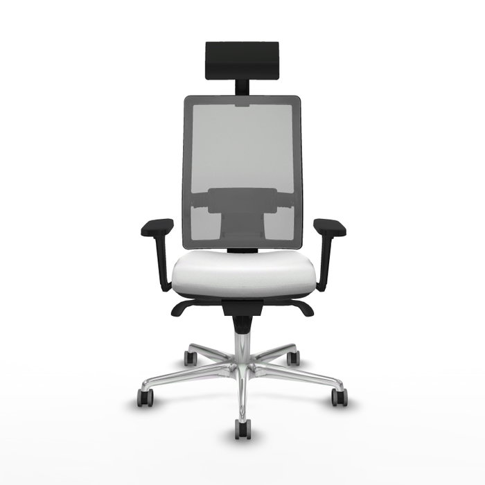 PIQUERAS Y CRESPO Silla de oficina Horna con mecanismo Sincro, Blanco y Gris PIQUERAS Y CRESPO Silla de oficina Horna con mecanismo Sincro, Blanco y Gris