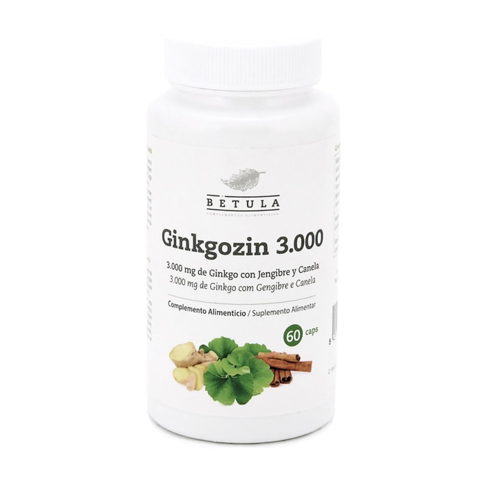 Betula Ginkgozin 3000 60 cápsulas Complemento Alimenticio Jengibre y Canela Betula Ginkgozin 3000 60 cápsulas Complemento Alimenticio Jengibre y Canela