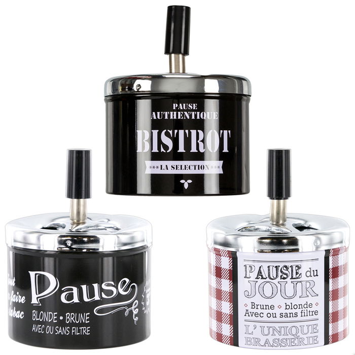 Totally Addict Cenicero De Presión Bistrot Totally Addict Interior/Exterior Práctico Antiviento d.9.4 cm h.12.5 cm