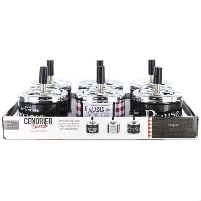 Totally Addict Cenicero De Presión Bistrot Totally Addict Interior/Exterior Práctico Antiviento d.9.4 cm h.12.5 cm