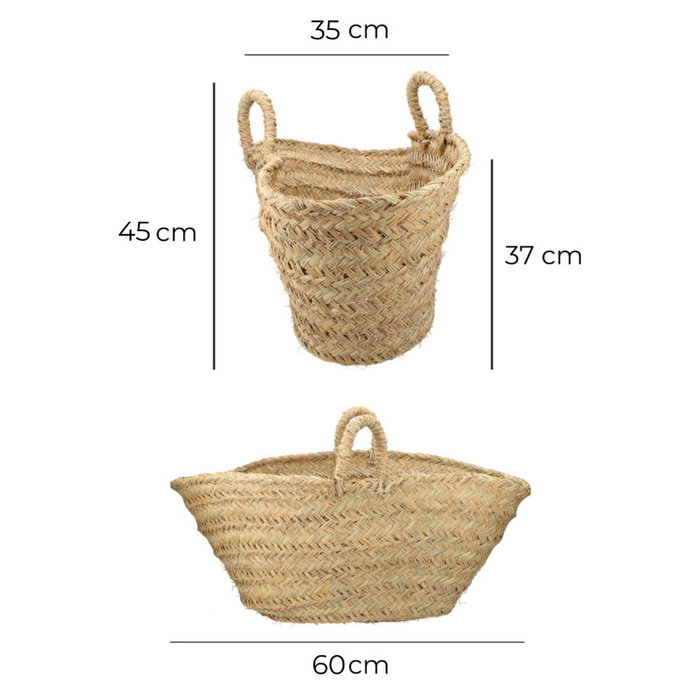 Basics Cesta oval para leñero de esparto, 60 x 35 x 45 cm Basics Cesta oval para leñero de esparto, 60 x 35 x 45 cm