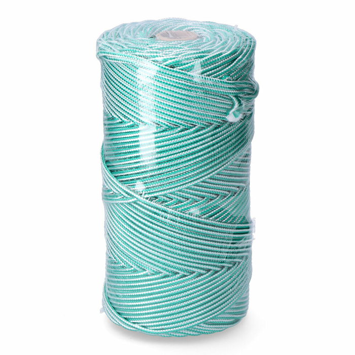 Edm Cordón trenzado de polipropileno verde / blanco, 5 mm x 200 m Edm Cordón trenzado de polipropileno verde / blanco, 5 mm x 200 m