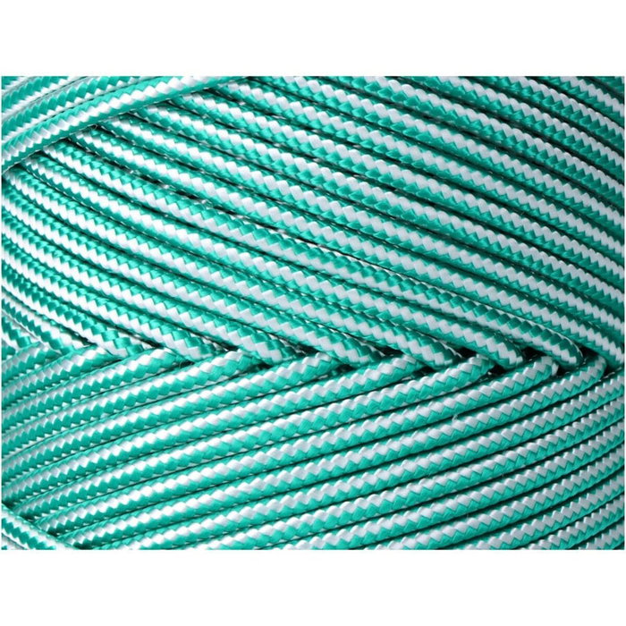 Edm Cordón trenzado de polipropileno verde / blanco, 5 mm x 200 m Edm Cordón trenzado de polipropileno verde / blanco, 5 mm x 200 m