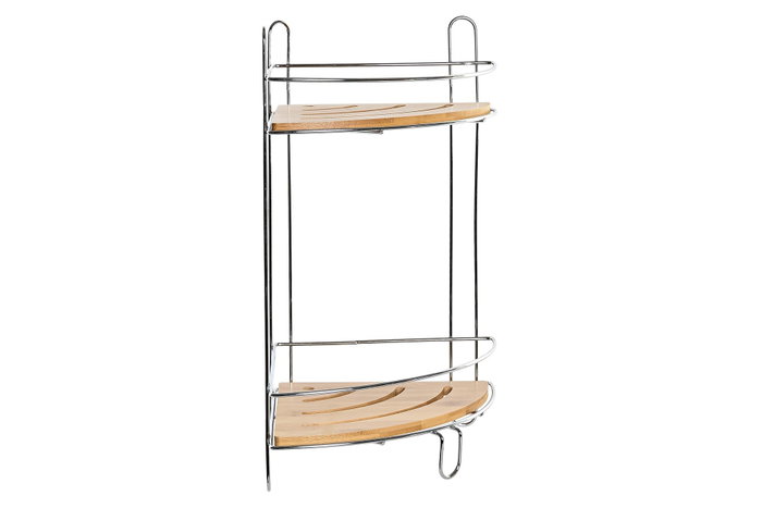 DKD Home Decor Estantería de Pared de Bambú para Ducha Natural