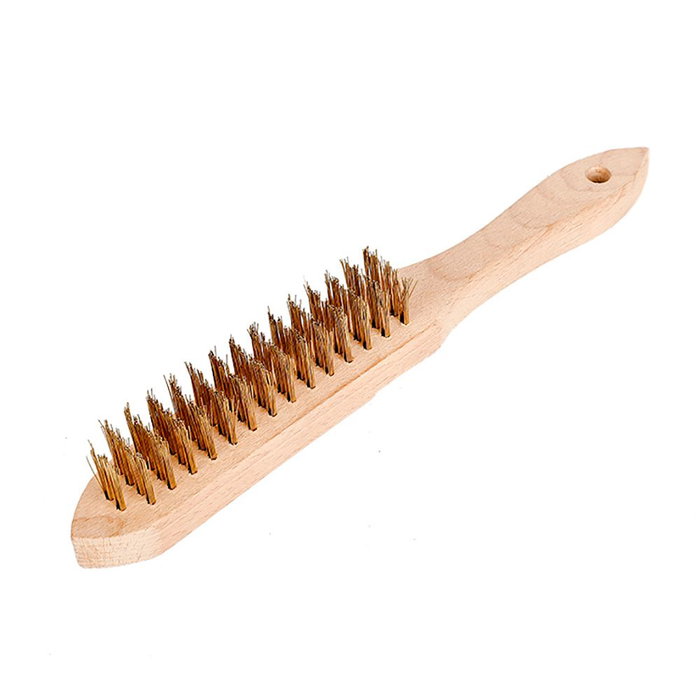 Workpro Cepillo de mano madera con cerdas de latón 4 x 15 cm