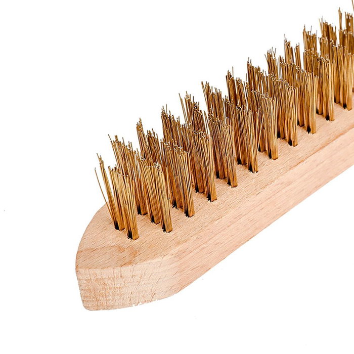 Workpro Cepillo de mano madera con cerdas de latón 4 x 15 cm