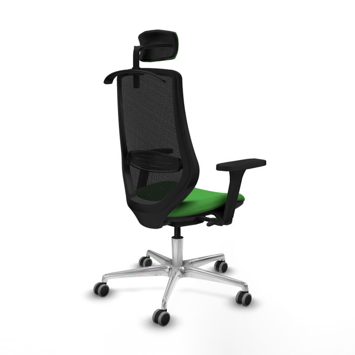PIQUERAS Y CRESPO Silla de oficina Mardos con mecanismo Sincro/Traslack, brazos 3D, tela verde y malla negra PIQUERAS Y CRESPO Silla de oficina Mardos con mecanismo Sincro/Traslack, brazos 3D, tela verde y malla negra